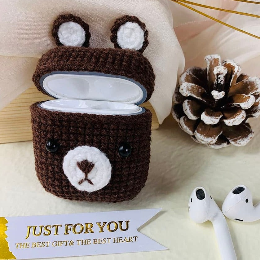 Funny Brown Bear AirPods Case