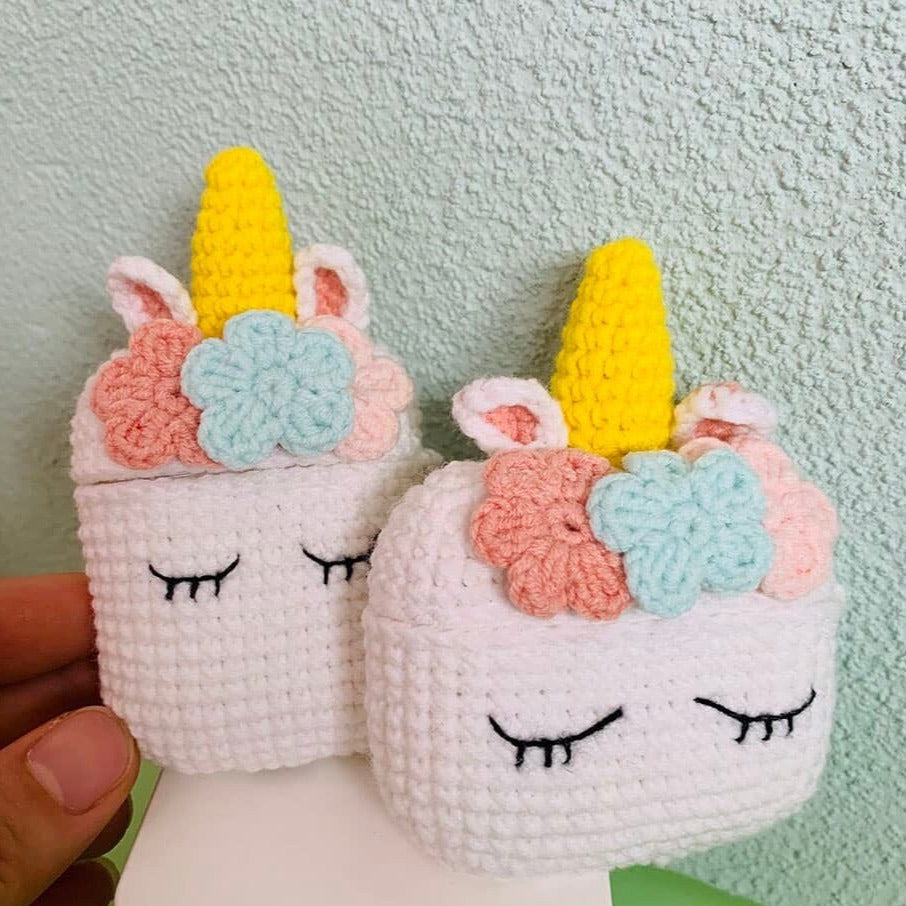 Crochet Unicorn AirPods Case