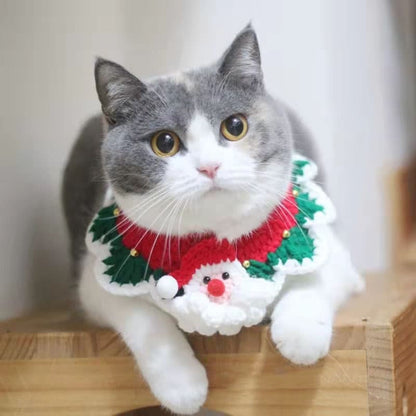 Crochet Red Collar Santa Claus Collar