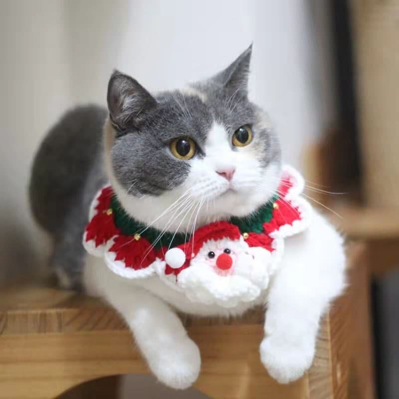 Crochet Red Collar Santa Claus Collar
