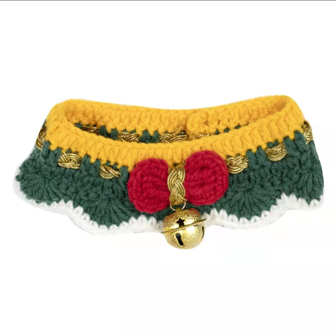 Crochet Christmas Collar with Bell Pet