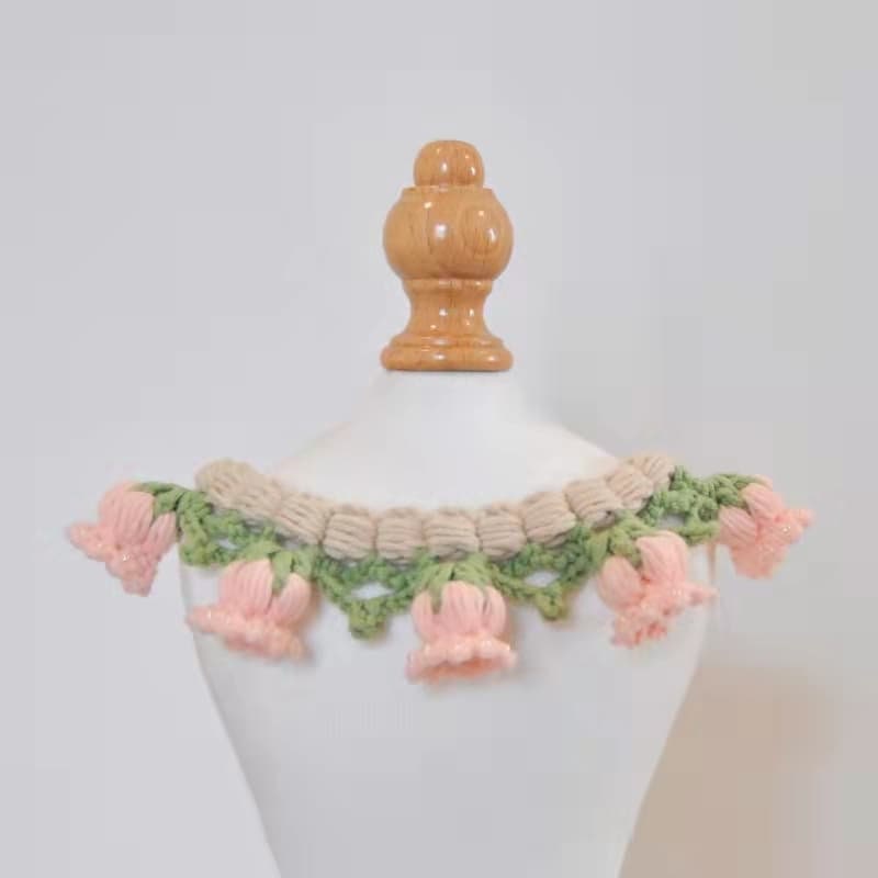 Knit Flower Pet Collar