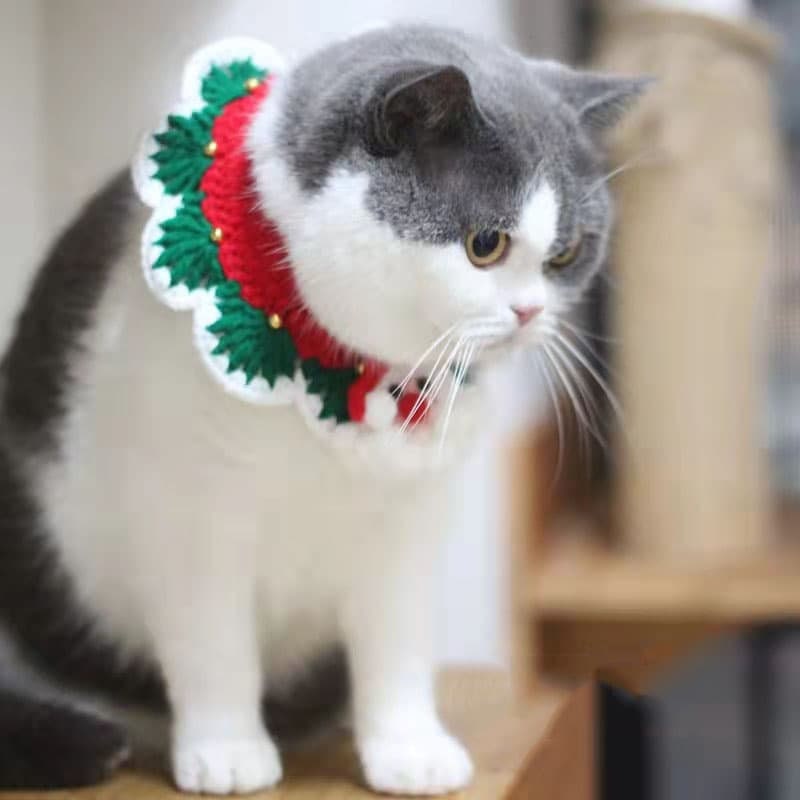 Crochet Red Collar Santa Claus Collar