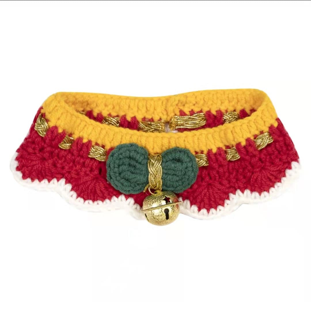 Crochet Christmas Collar with Bell Pet