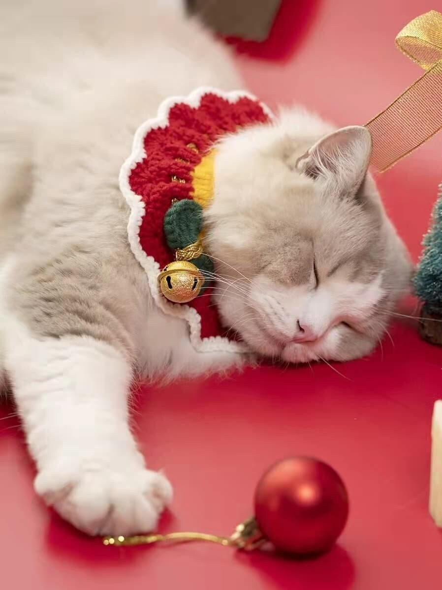 Crochet Christmas Collar with Bell Pet