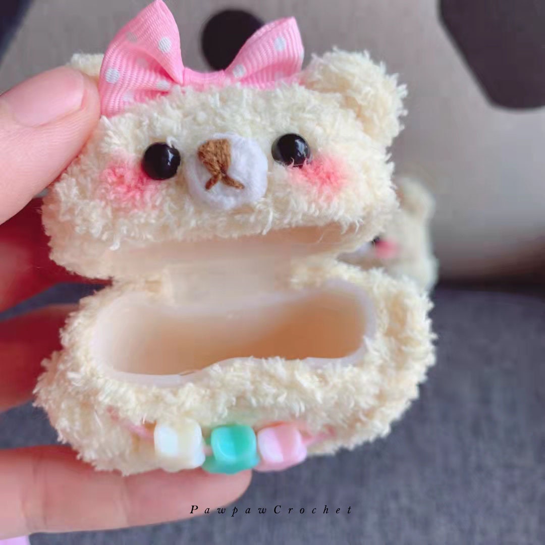 Kawaii Bear Plush Airpod Case