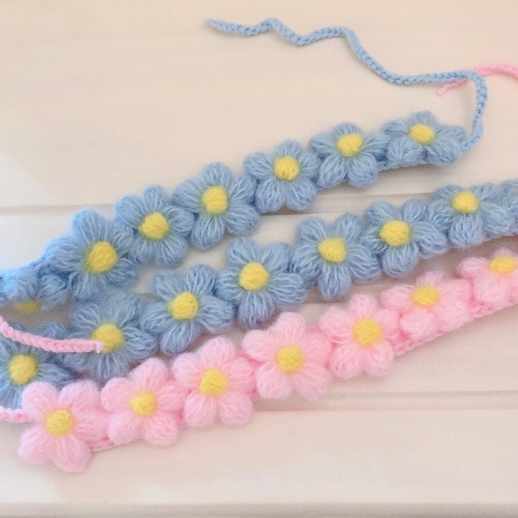 Crochet Flowers Cat Collar with Straps