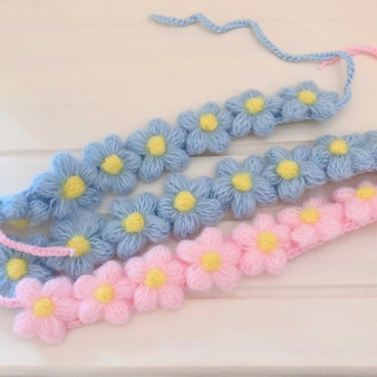 Crochet Flowers Cat Collar with Straps