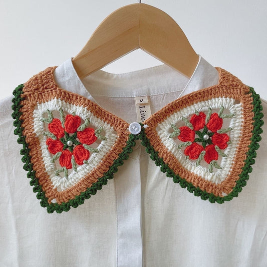 Crochet Collar Granny Square Women Decorative Collar