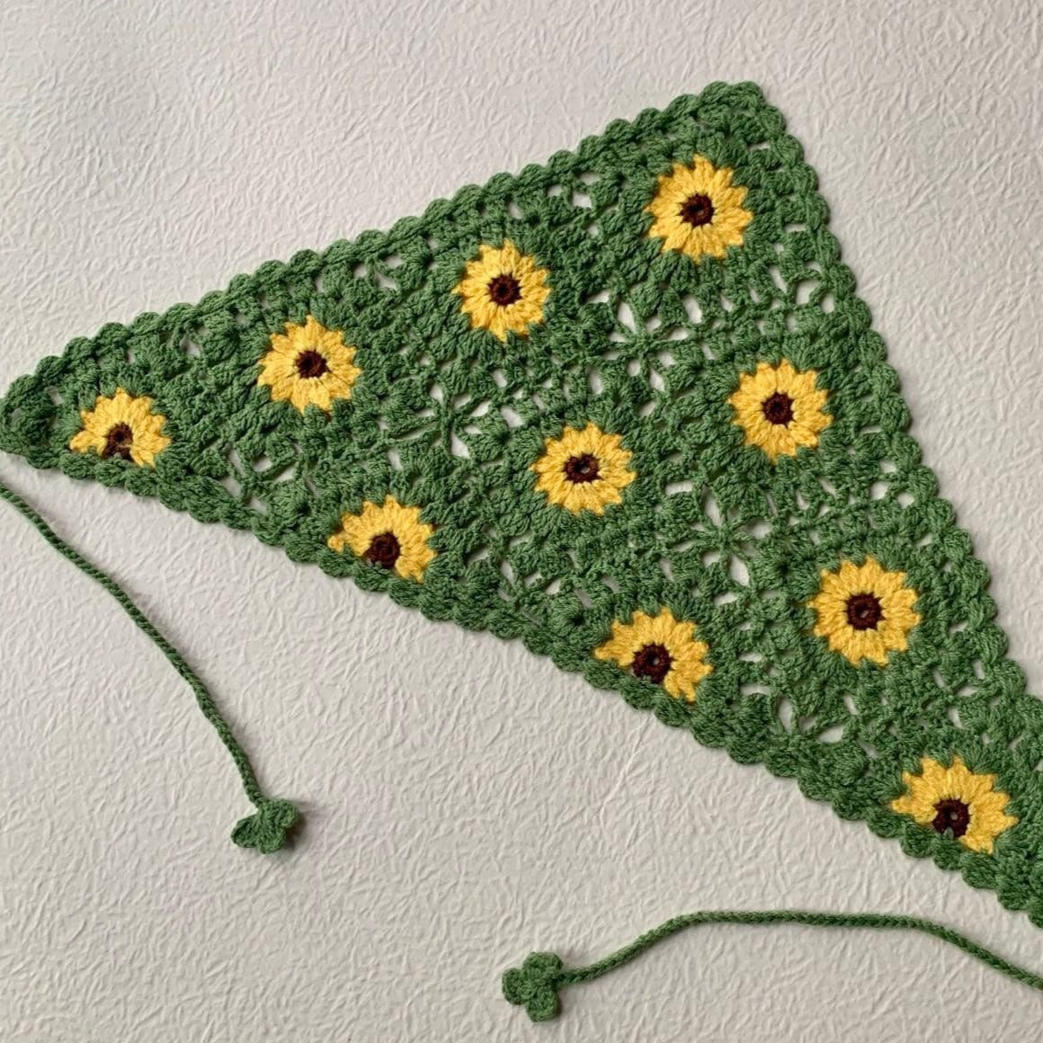 Daisy Bandana Crochet Hair Kerchief