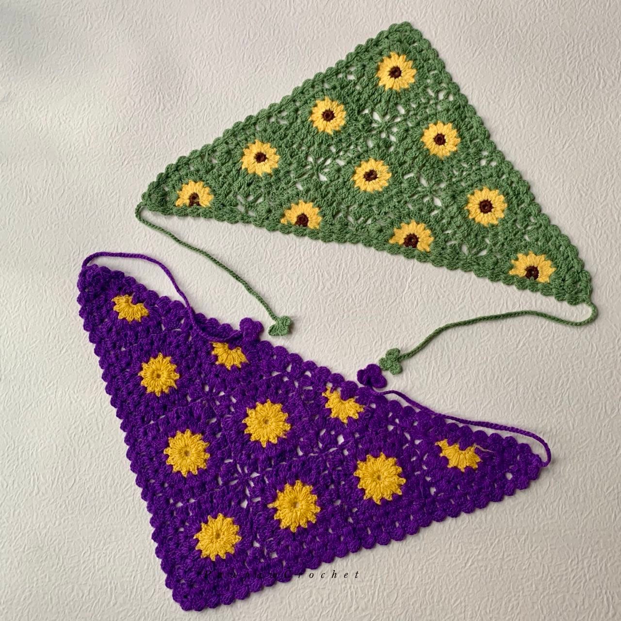 Daisy Bandana Crochet Hair Kerchief