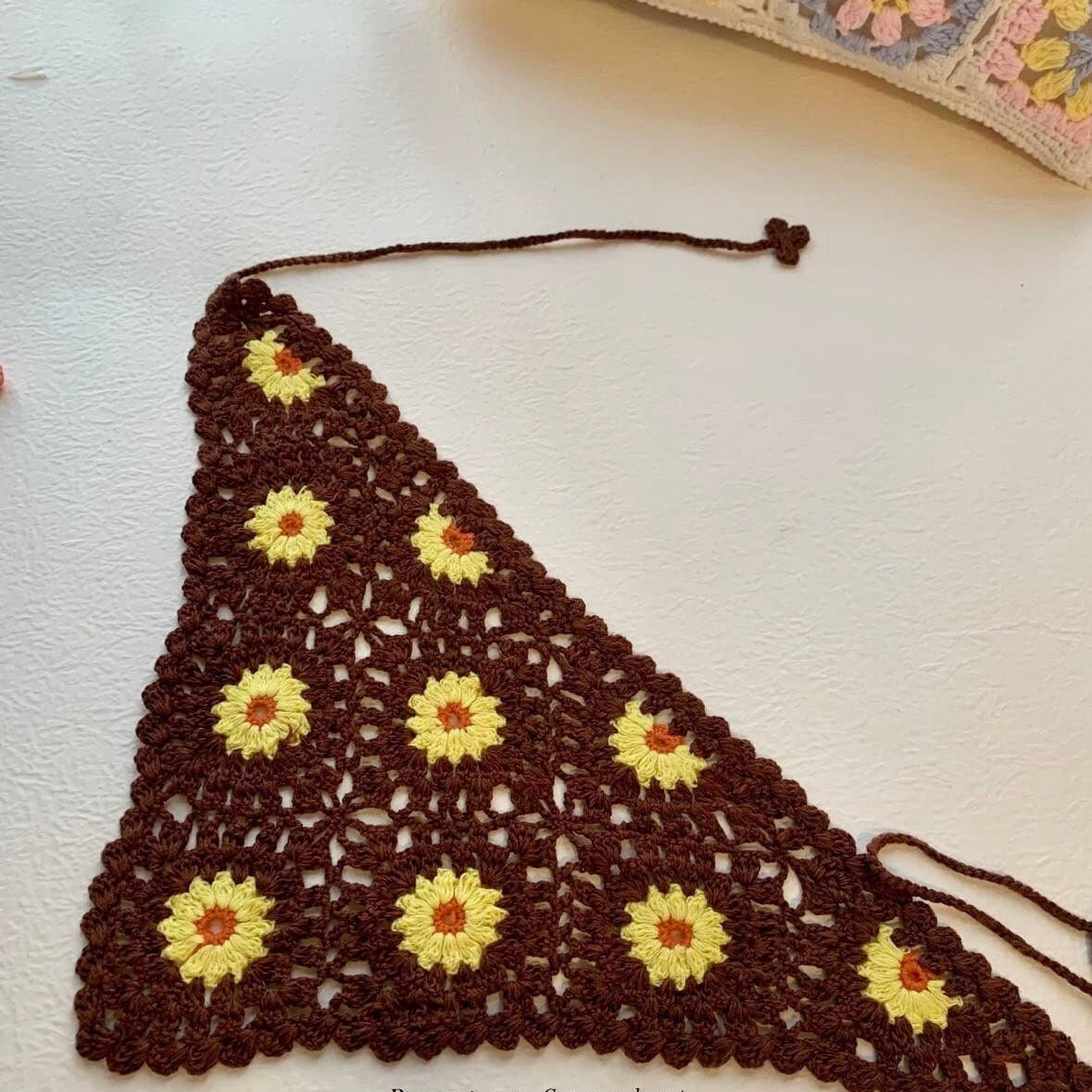 Daisy Bandana Crochet Hair Kerchief