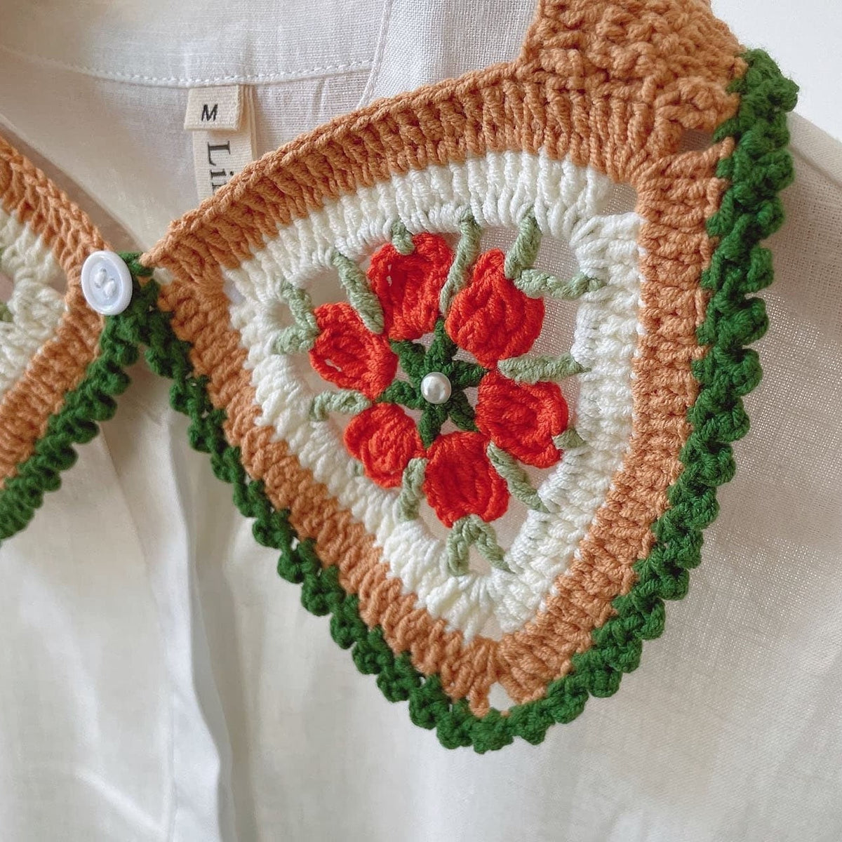 Crochet Collar Granny Square Women Decorative Collar