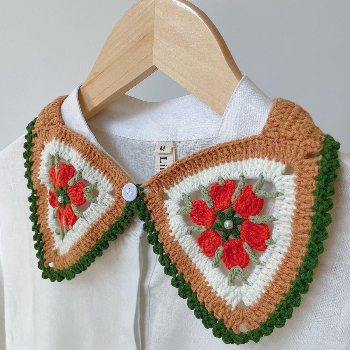 Crochet Collar Granny Square Women Decorative Collar