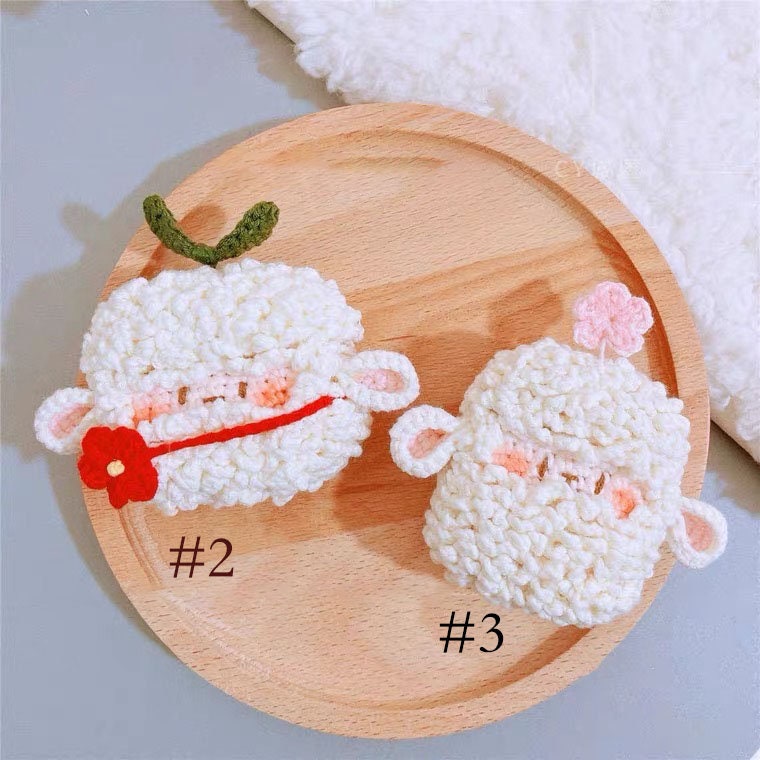 Crochet Curly Sheep Airpod Case