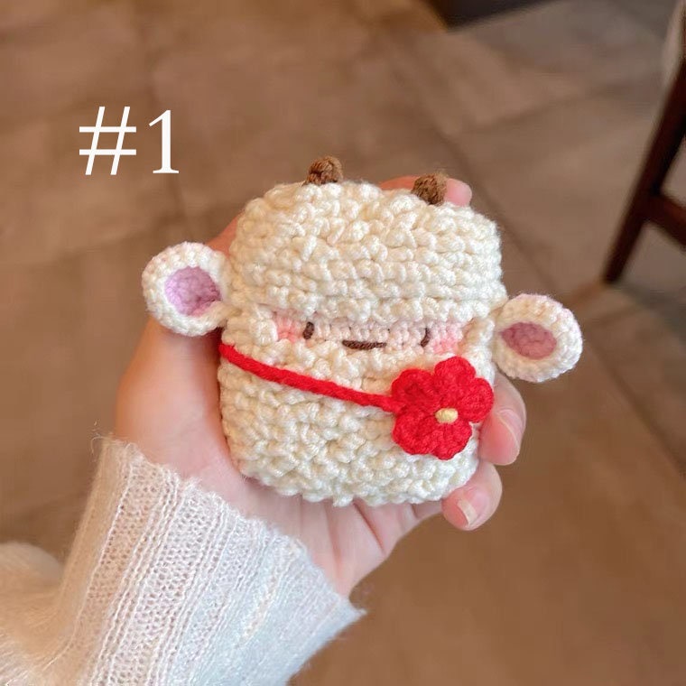 Crochet Curly Sheep Airpod Case