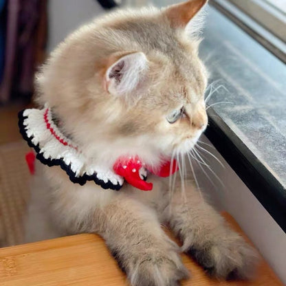 Crochet Pet Collar Flower Cat Collar