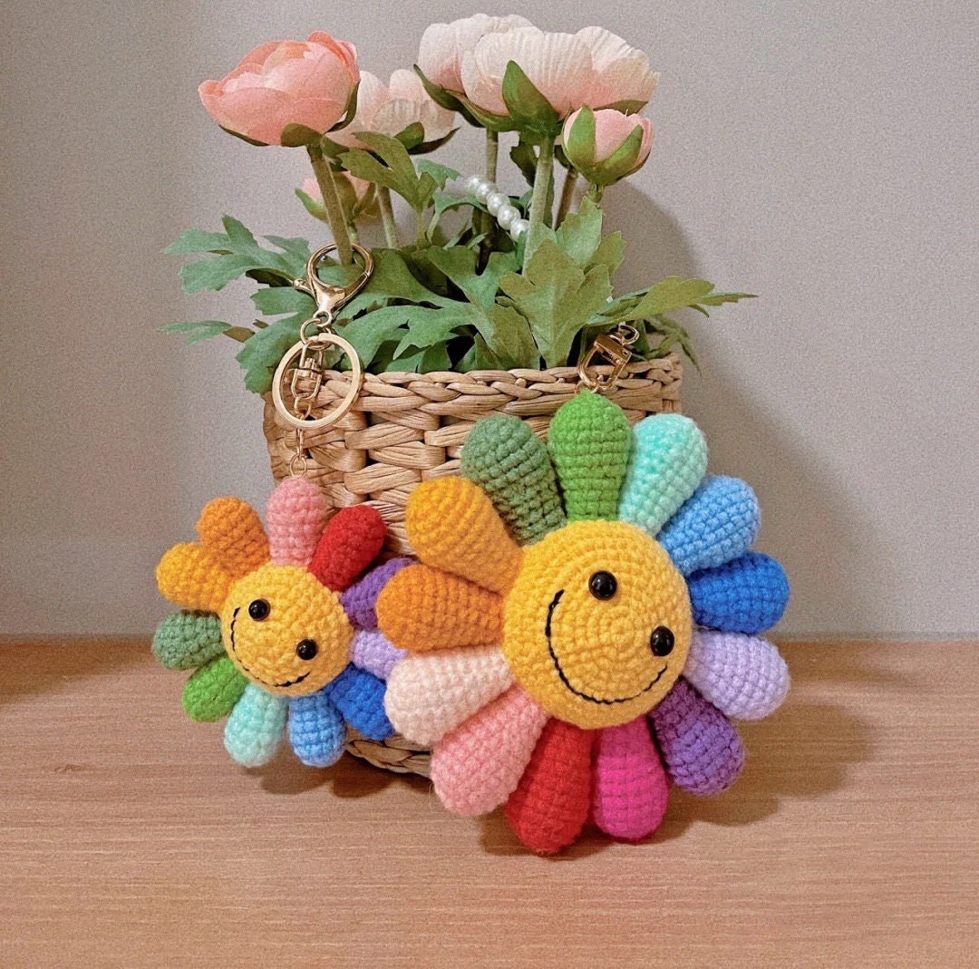 Crochet Sunflower Keychain