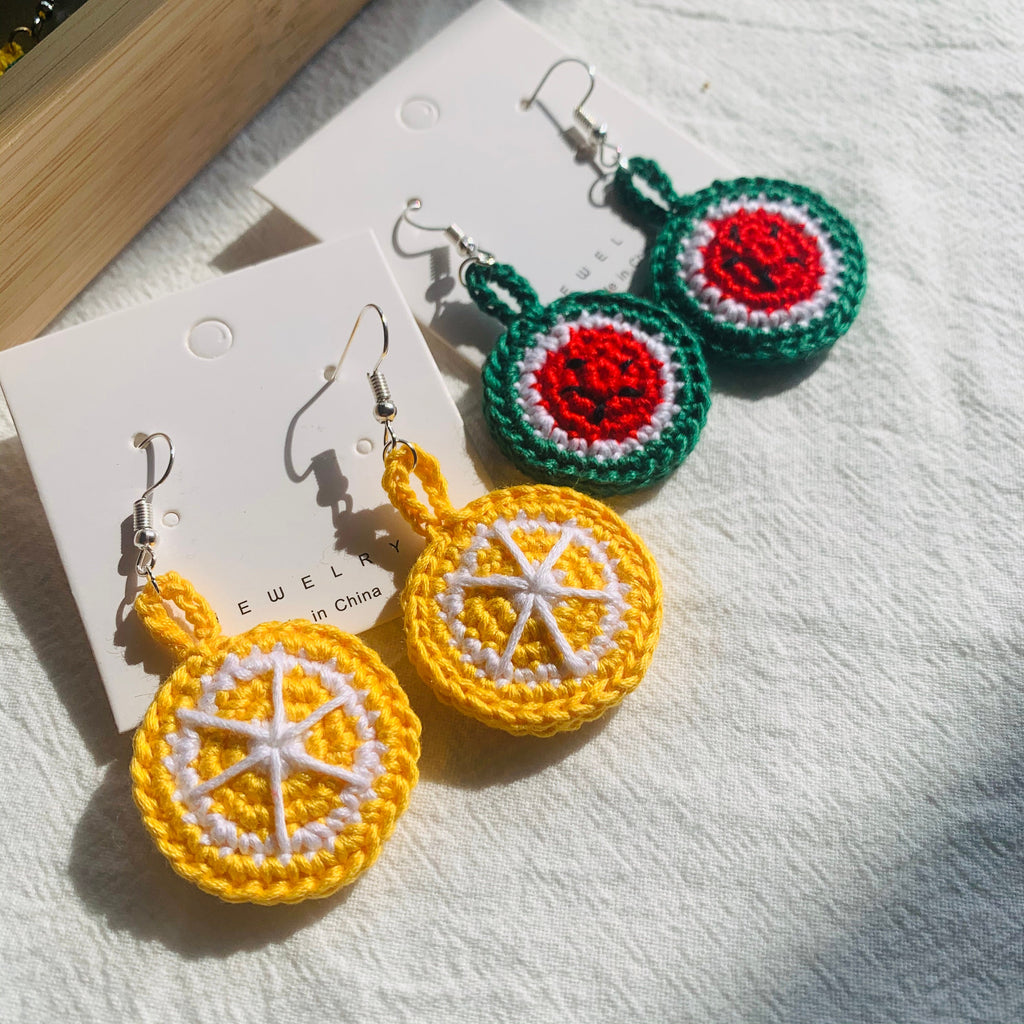 Crochet Fruit Earrings