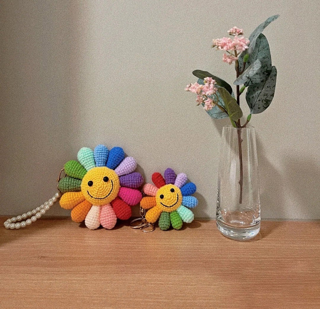 Crochet Sunflower Keychain