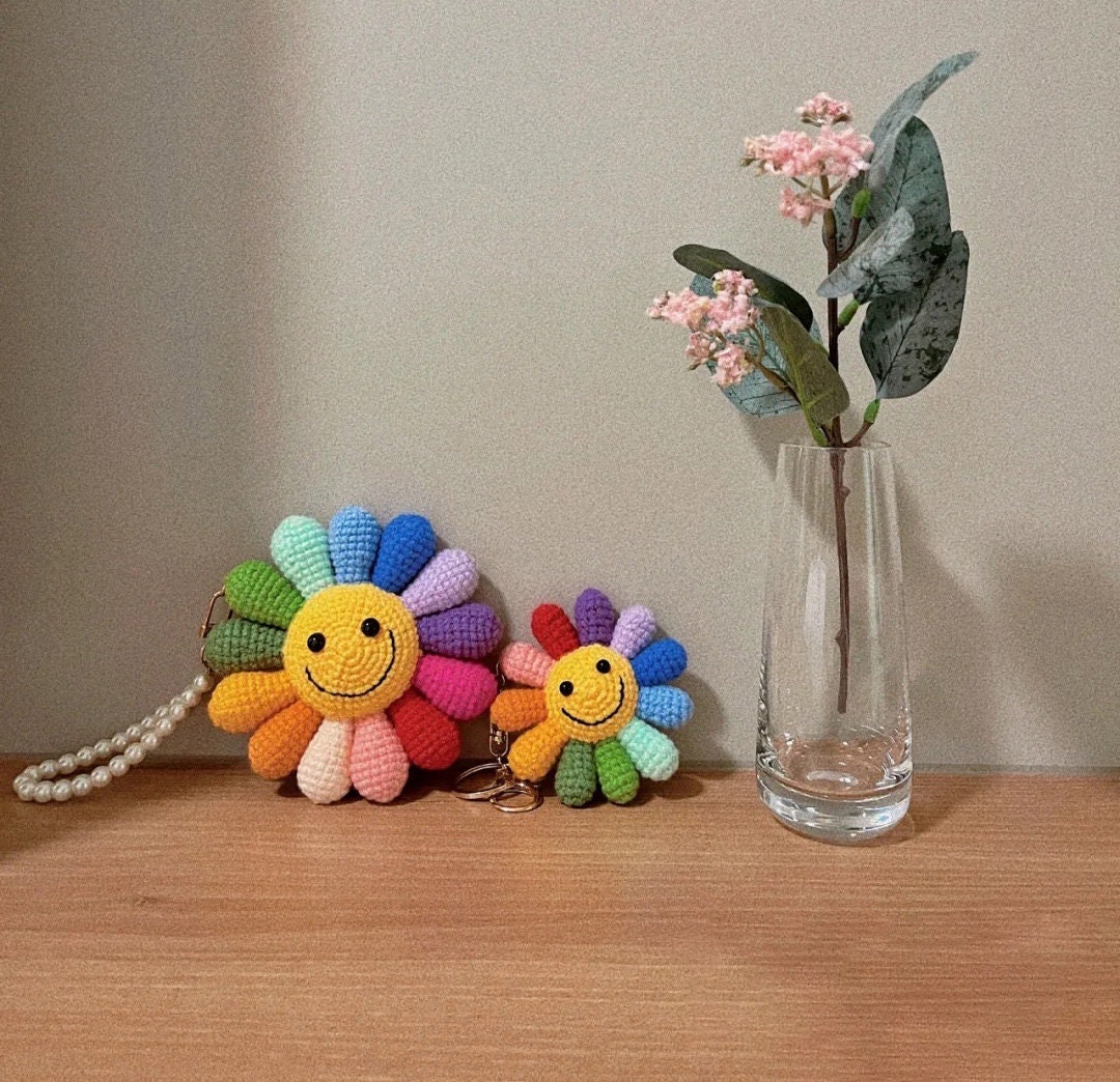 Crochet Sunflower Keychain