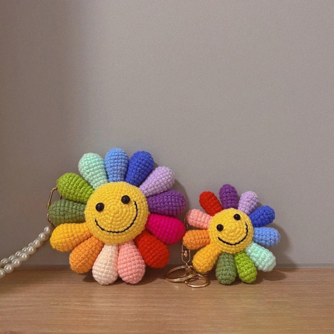 Crochet Sunflower Keychain