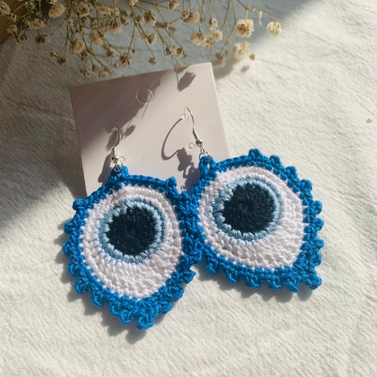 Crochet Evil Eye Earrings unique Design