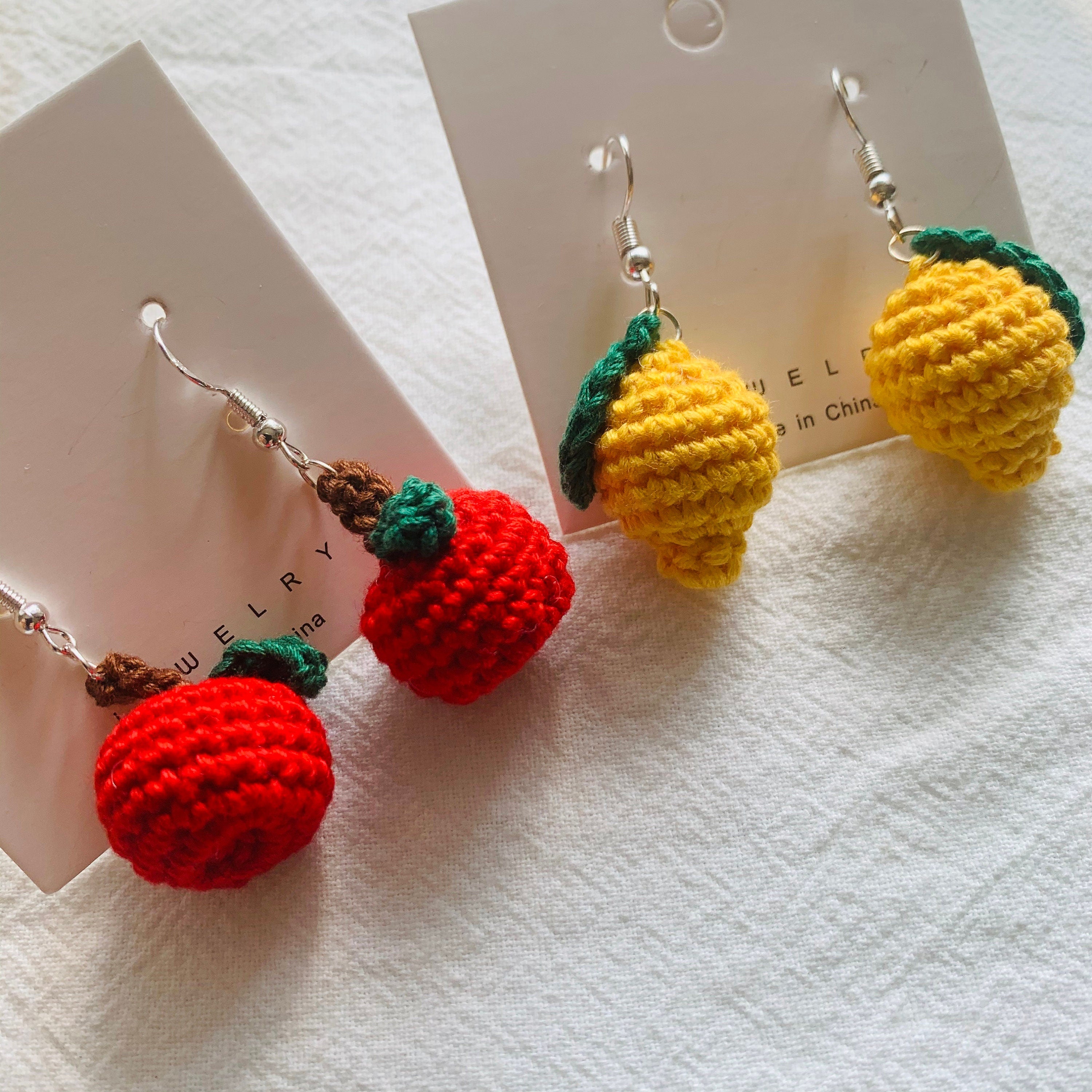 Crochet Fruit Earrings