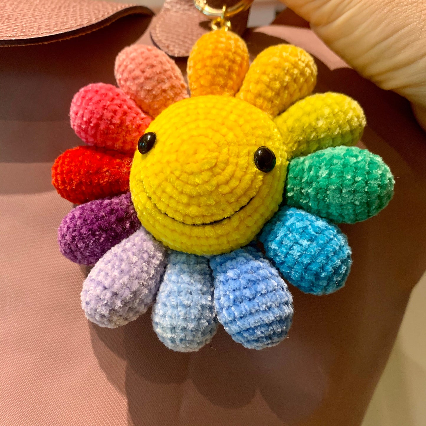 Crochet Sunflower Keychain